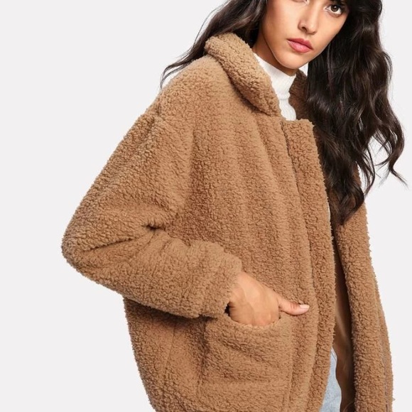 Dual Pocket Teddy Sherpa Jacket - Picture 3 of 4